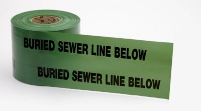 Image showing  6 in. x 1,000 ft. Non-Detectable Green Sewer Line Tape
