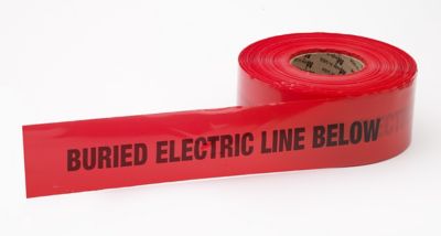 Mutual Industries Red Non-Detectable Electric Line Tape, 3 in. x 1,000 ft.