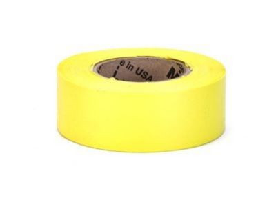 Mutual Industries 1-3/16 in. x 100 yd. Ultra Glo High Visibility Flagging Tape, Chartreuse, 12-Pack