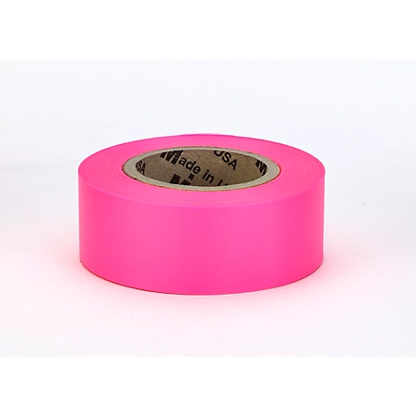Mutual Industries 1-3/16 in. x 50 yd. Ultra Glo High Visibility Flagging Tape, Pink, 12-Pack