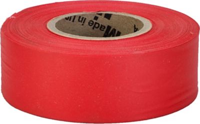 Mutual Industries 1-3/16 in. x 50 yd. Ultra Glo High Visibility Flagging Tape, Red, 12-Pack