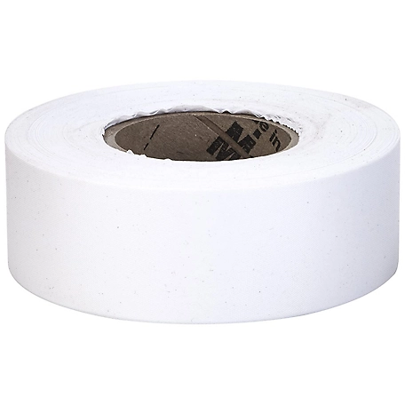 Mutual Industries 1-3/16 in. x 100 yd. Ultra Standard High Visibility Flagging Tape, White, 12-Pack