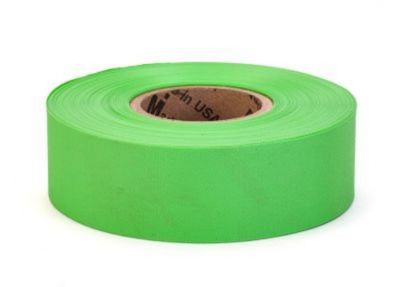 Mutual Industries 1-3/16 in. x 100 yd. Ultra Standard High Visibility Flagging Tape, Green, 12-Pack