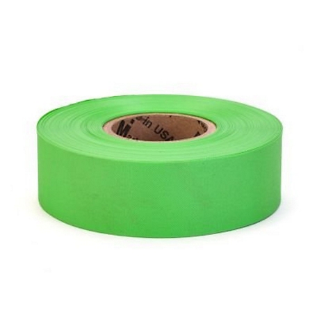 Mutual Industries 1-3/16 in. x 100 yd. Ultra Standard High Visibility Flagging Tape, Green, 12-Pack