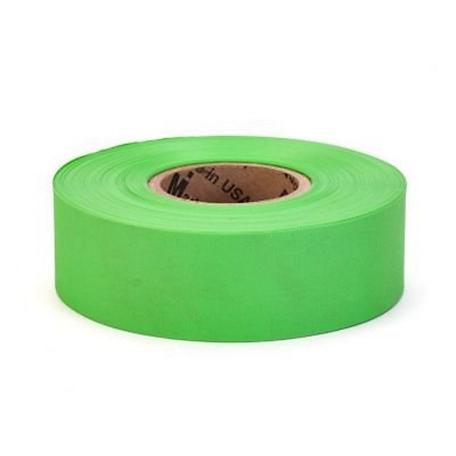 Mutual Industries 1-3/16 in. x 100 yd. Ultra Standard High Visibility Flagging Tape, Green, 12-Pack