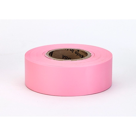 Mutual Industries 1-3/16 in. x 100 yd. Ultra Standard High Visibility Flagging Tape, Pink, 12-Pack