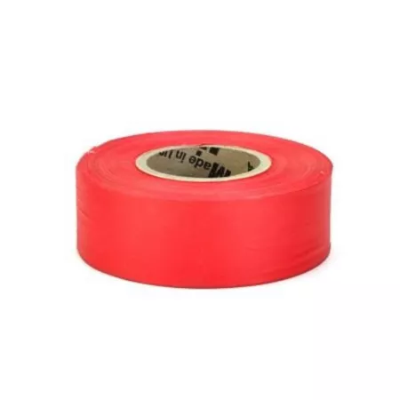 Mutual Industries 1-3/16 in x 100 yd Ultra Standard High Visibility Warning Tape Red Pack of 12 Flagging Tape