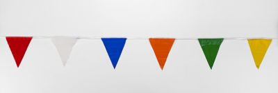 Mutual Industries 60 ft. Multi Color Pennant Flags, 10-Pack