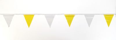 Mutual Industries 60 ft. Yellow/White Pennant Flags, 10-Pack