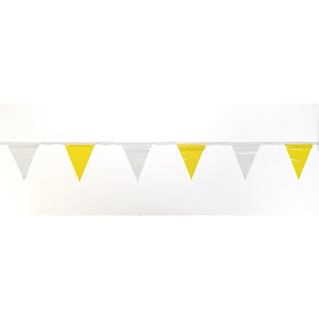 Mutual Industries 60 ft. Yellow/White Pennant Flags, 10-Pack