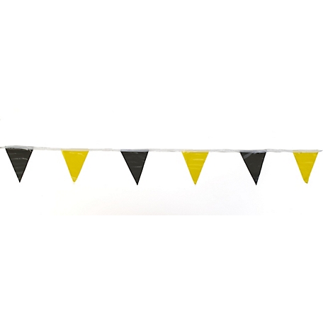 Mutual Industries 60 ft. Yellow/Black Pennant Flags, 10-Pack