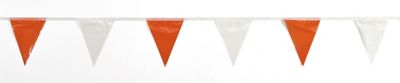 Mutual Industries 60 ft. Orange/White Pennant Flags, 10-Pack