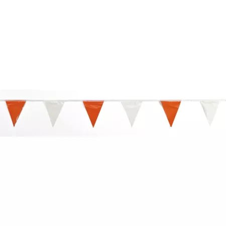 Mutual Industries 60 Foot Orange/White Pennant Flags Pack of 10 Flagging Tape