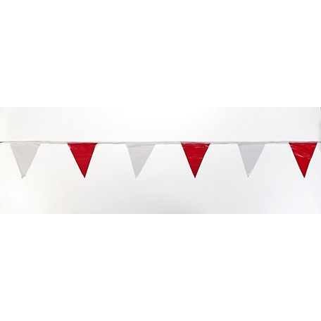 Mutual Industries 60 ft. Red/White Pennant Flags, 10-Pack