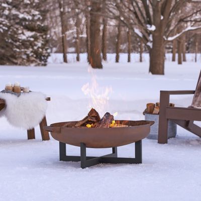 Real Flame La Porte Wood-Burning Fire Pit in Rust