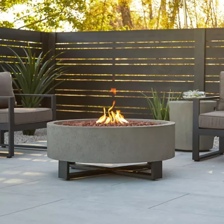 Real Flame Ideldale Round Propane Fire Pit Glacier Gray Fire Pits