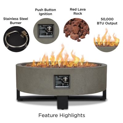 Image showing  Ideldale Round Propane Fire Bowl, Glacier Gray