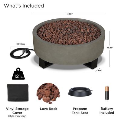 Image showing  Ideldale Round Propane Fire Bowl, Glacier Gray