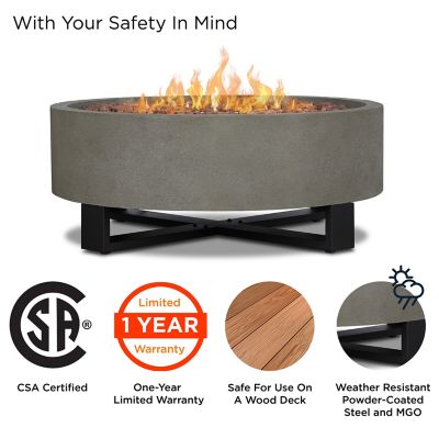 Image showing  Ideldale Round Propane Fire Bowl, Glacier Gray
