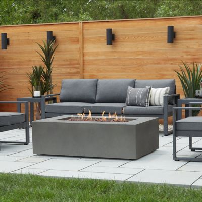 Real Flame Baltic Rectangle Natural Gas Fire Table, Glacier Gray