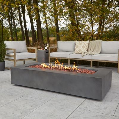 Real Flame 70 in. Aegean Rectangle Propane Fire Table, Weathered Slate