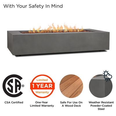 Image showing  70 in. Aegean Rectangle Propane Gas Fire Table, Weathered Slate