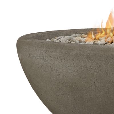 Image showing 5 th Real Flame 52 x 26in. Riverside Large Oval Propane Gas Fire Bowl, Glacier Gray