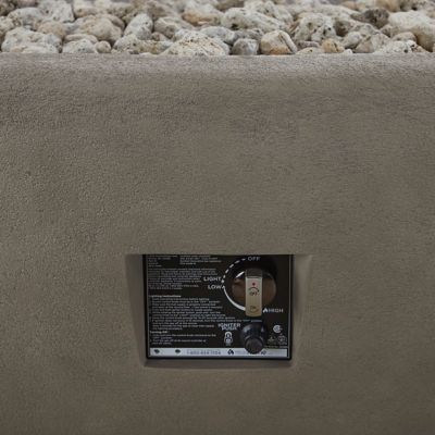 Image showing 6 th Real Flame 52 x 26in. Riverside Large Oval Propane Gas Fire Bowl, Glacier Gray