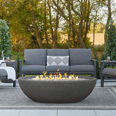 Real Flame Riverside Large Oval Propane Fire Bowl, Shale