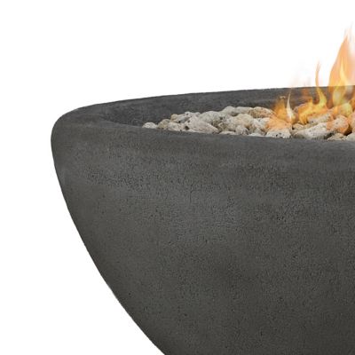 Image showing 5 th Real Flame 52 x 26in. Riverside Large Oval Propane Gas Fire Bowl, Shale