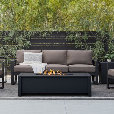 Keenan 14.5"" H x 52"" W Aluminum Propane Outdoor Fire Pit Table -  Real Flame, 6340LP-BLK