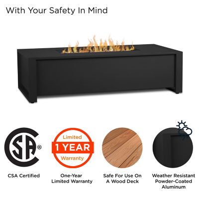 Image showing  52 in. Keenan Rectangle Propane Fire Table, Black