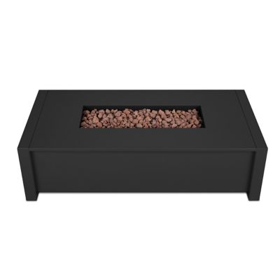 Image showing 5 th Real Flame 52 in. Keenan Rectangle Propane Fire Table, Black