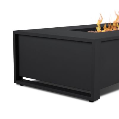 Image showing 6 th Real Flame 52 in. Keenan Rectangle Propane Fire Table, Black