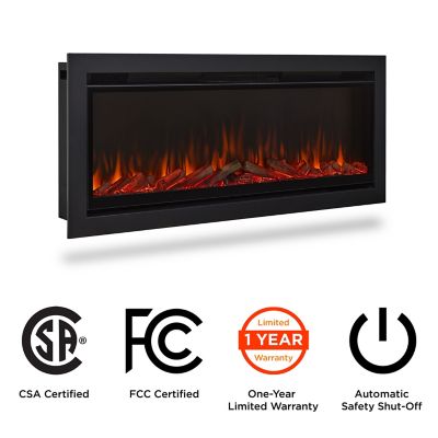 Image showing  Electric Indoor Wall-Mounted/Recessed Fireplace Insert, 49 in.