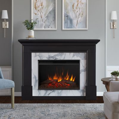 Real Flame 61.25 in. Merced Electric Fireplace, Black
