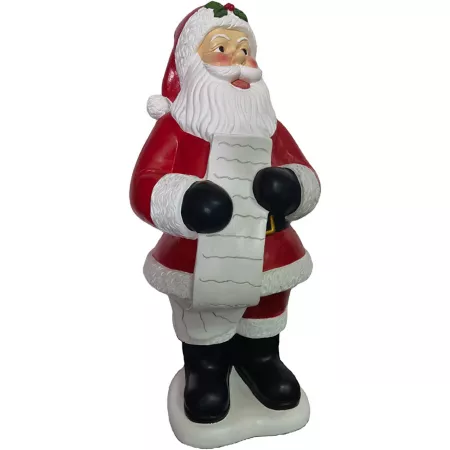 Fraser Hill Farm Traditional 3 Foot Santa Claus Holding a Naughty and Nice List Statue Indoor or Outdoor Resin Christmas Decoration Christmas Statues