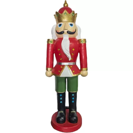 Fraser Hill Farm 5 Foot Nutcracker King Resin Statue with LED Lights Christmas Statues