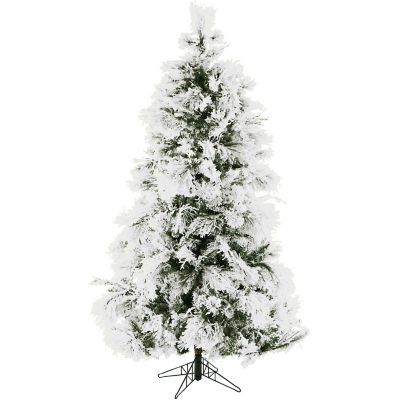 Christmas Time 4 ft. Frosted Fir Flocked Slim Christmas Tree, No Lights