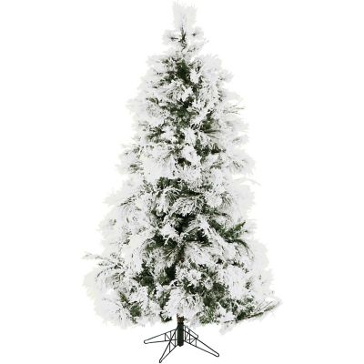 Christmas Time 5 ft. Frosted Fir Flocked Slim Christmas Tree, No Lights