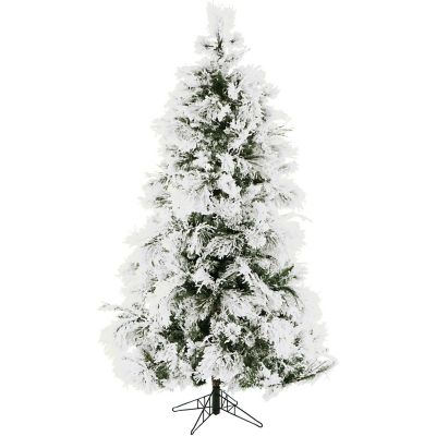 Christmas Time 5 ft. Frosted Fir Flocked Slim Artificial Christmas Tree