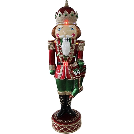 Christmas Time 22 in. Indoor/Outdoor Musical Christmas Nutcracker, Multicolor LED Lights, Metallic Finish