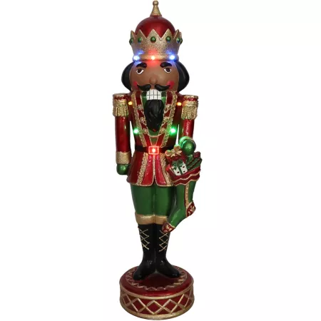 Christmas Time 22" Christmas African American Musical Nutcracker Bright LED Lights and Metallic Finish Tap & Die