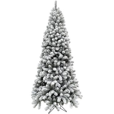 Fraser Hill Farm 10 ft. Flocked Alaskan Pine Christmas Tree