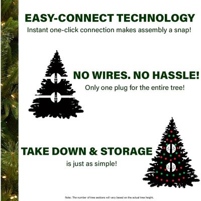 Image showing  10 ft. Pre-Lit Flocked Alaskan Pine Artificial Christmas Tree, Multicolor LED Lights