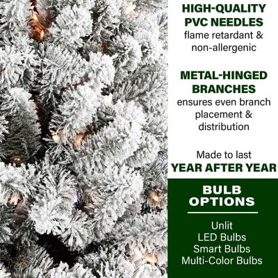 Image showing  12 ft. Pre-Lit Flocked Alaskan Pine Artificial Christmas Tree, Smart Lights