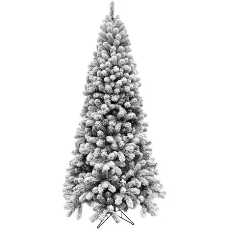 Fraser Hill Farm 9' Flocked Alaskan Pine Christmas Tree Artificial Christmas Trees