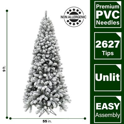 Image showing  9 ft. Flocked Alaskan Pine Christmas Tree