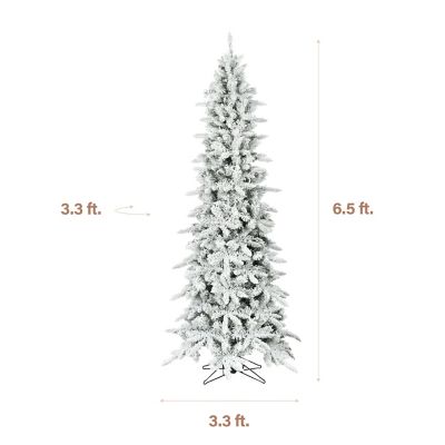 Image showing  6.5 ft. Slim Mountain Pine Flocked Christmas Tree