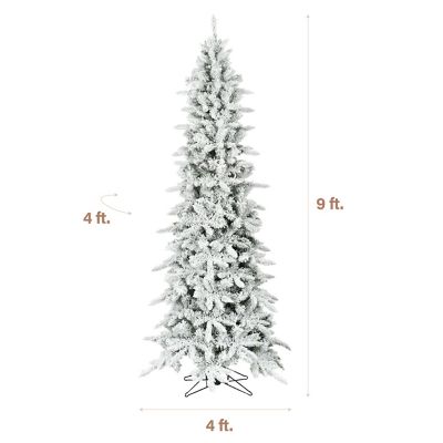 Image showing  9 ft. Flocked Mountain Pine Slim Artificial Christmas Tree